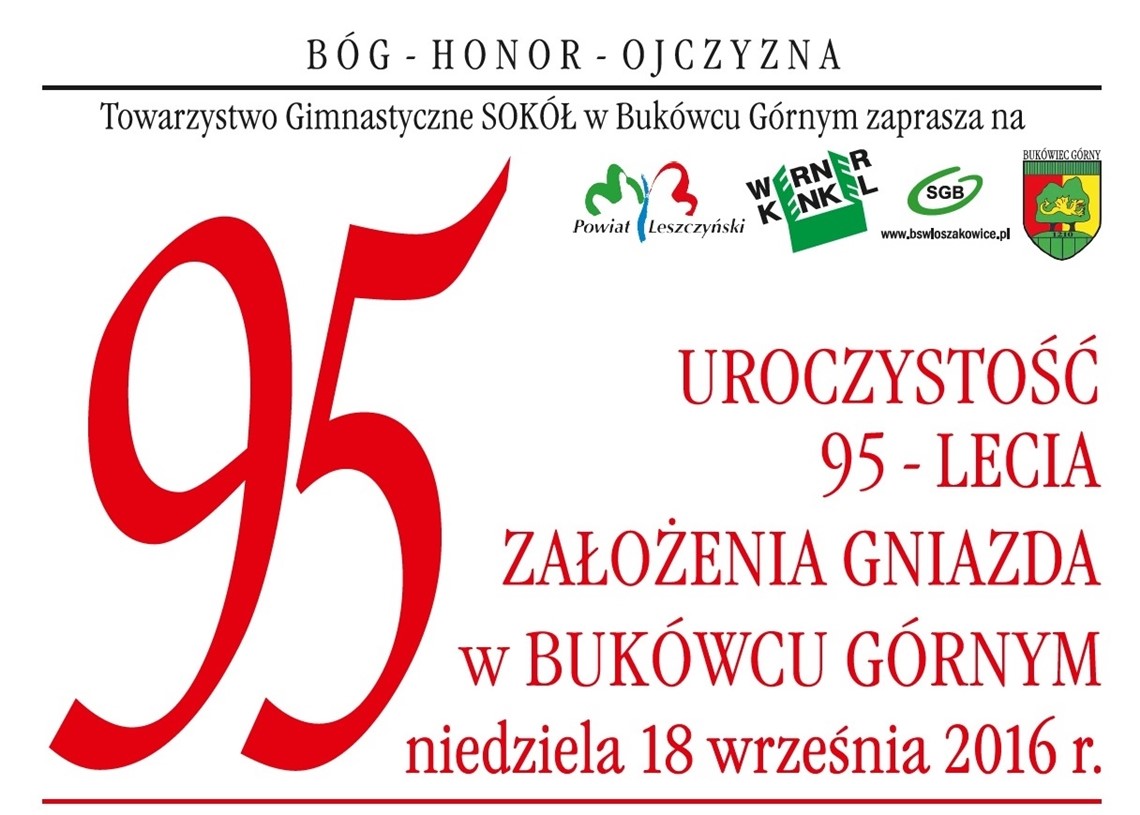 95 - lecie TG Sokół - zaproszenie 