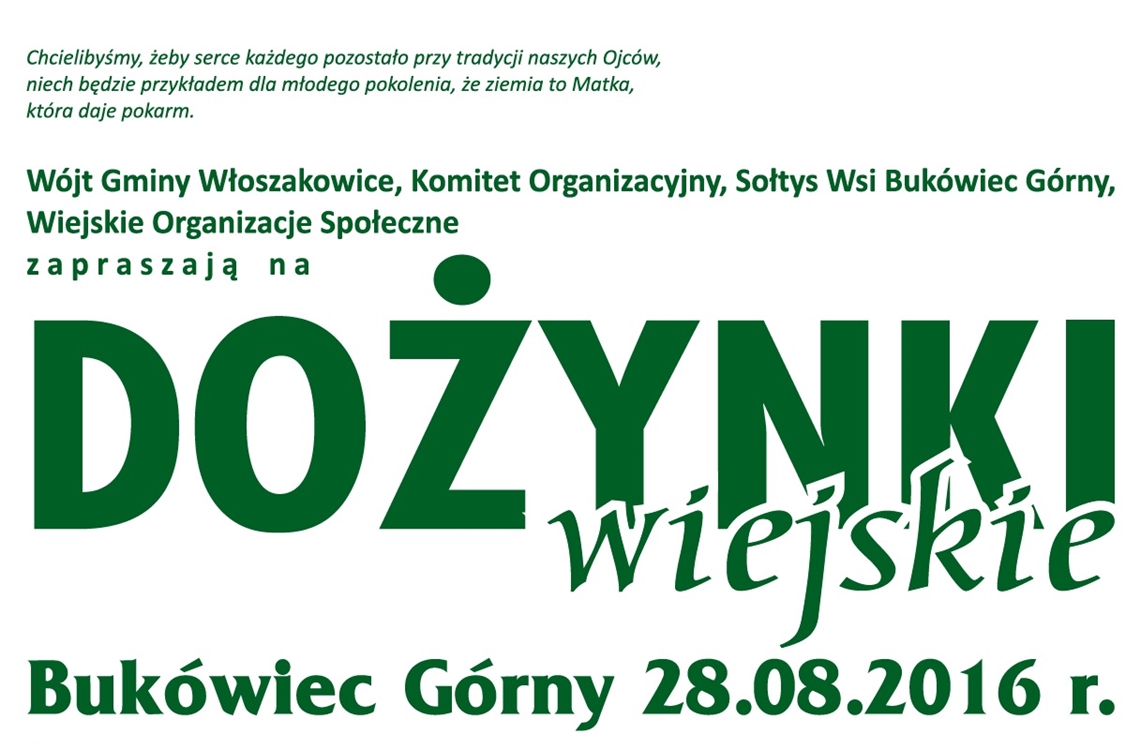 Dożynki 2016 - zaproszenie