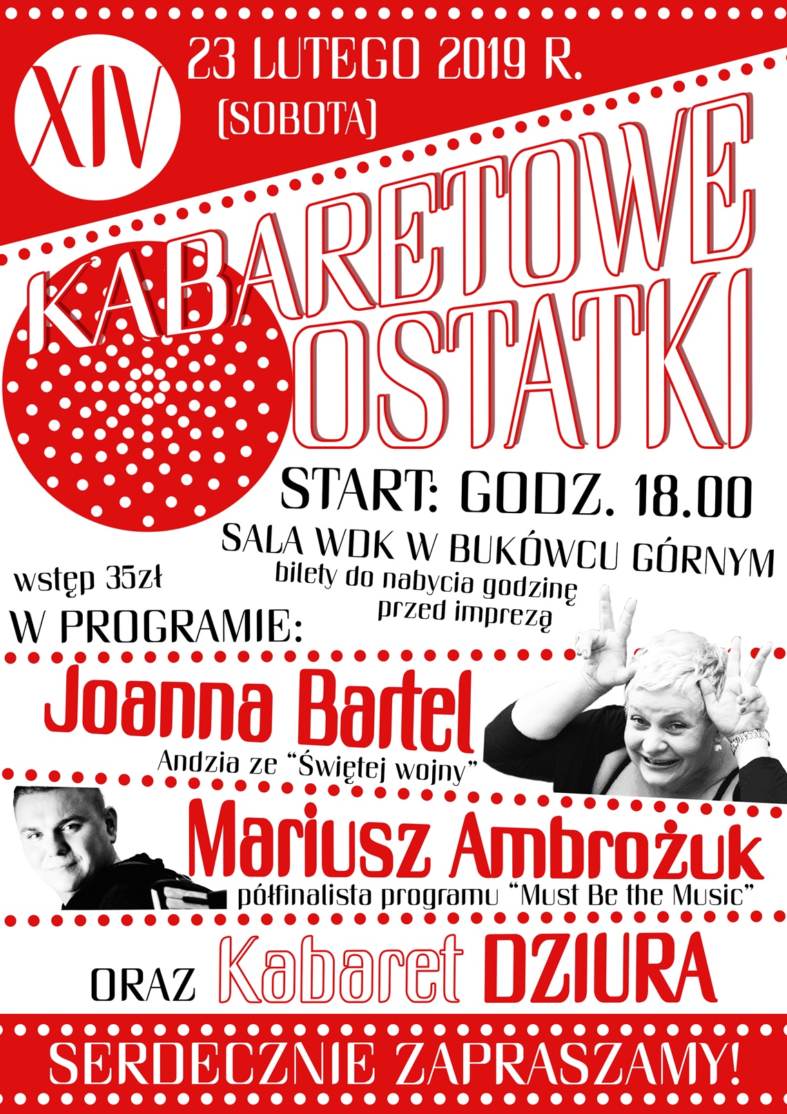 Kabaretowe Ostatki 2019 - zaproszenie