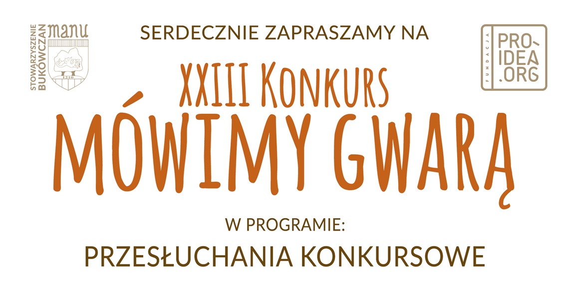 XXIII Konkurs Mówimy Gwarą - zaproszenie