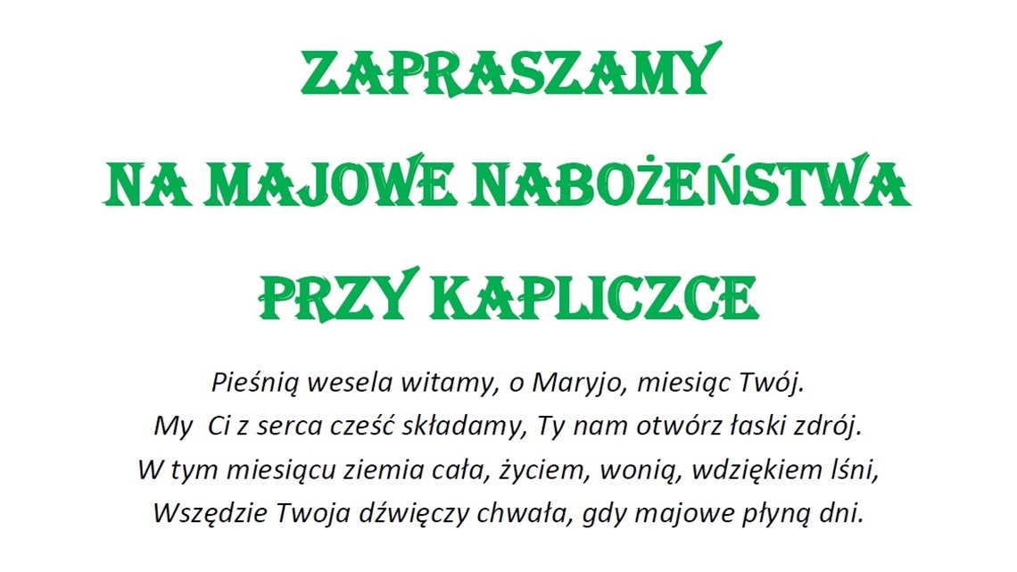 Zaproszenie na MAJOWE NABOZEŃSTWA