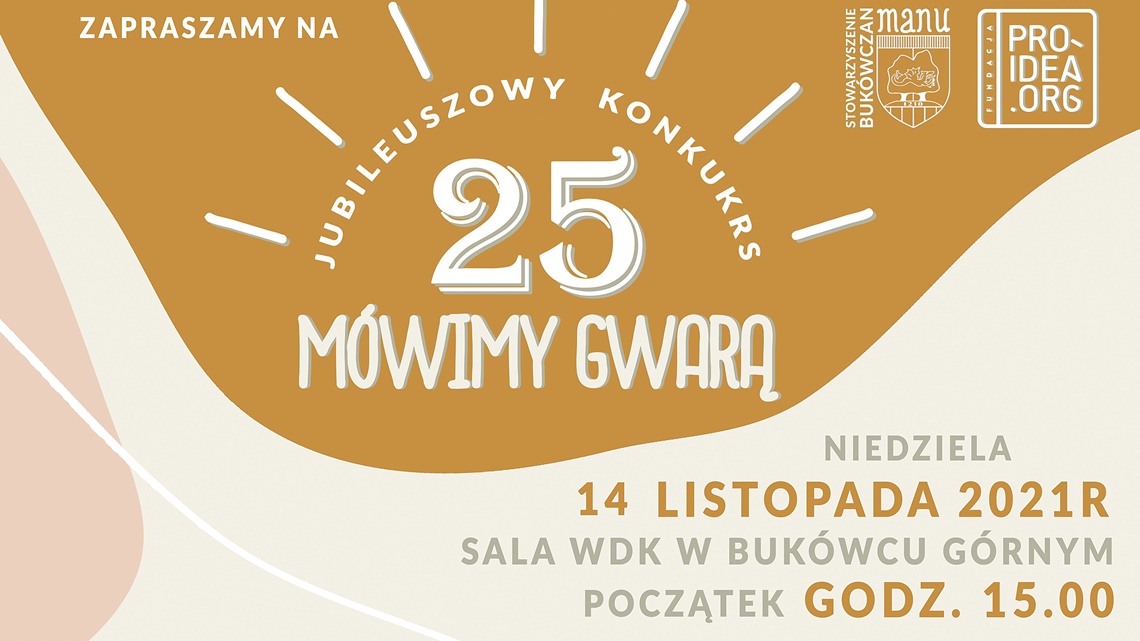 Jubileuszowy Konkurs "Mówimy Gwarą" 2021 - info