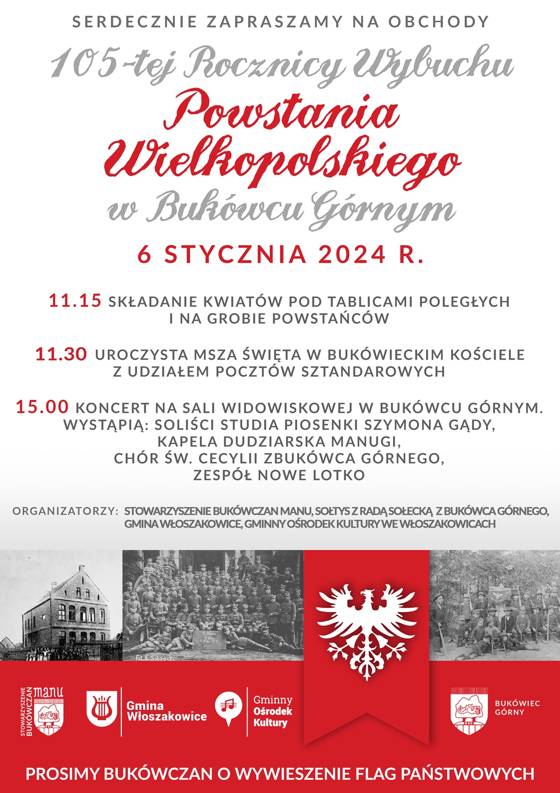 OBCHODY ROCZNICY WYBUCHU POWSTANIA WIELKOPOLSKIEGO 2024 - zaproszenie