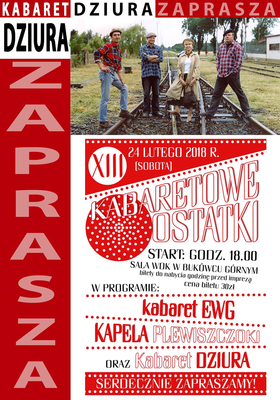 Kabaretowe Ostatki 2018 - zaproszenie