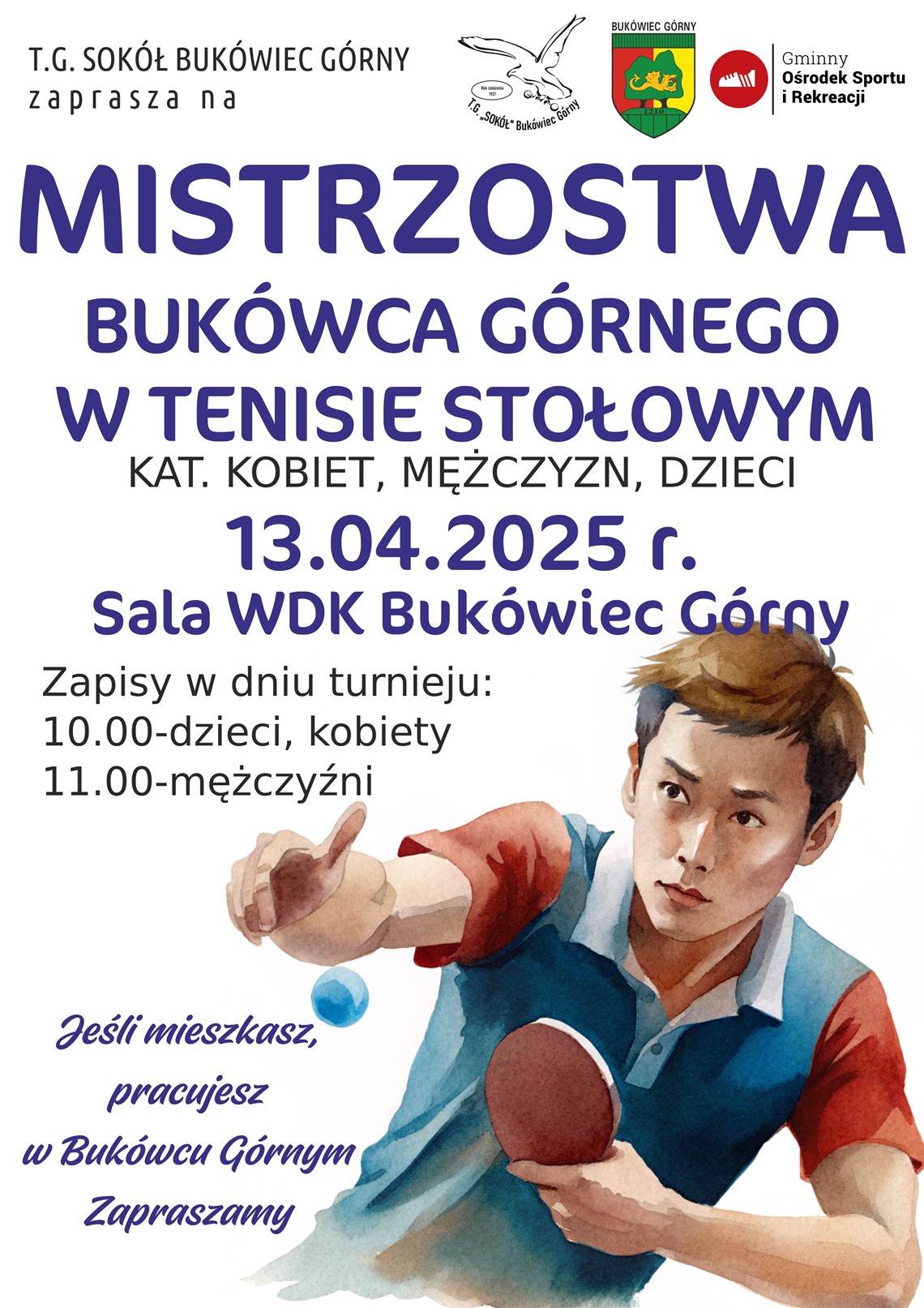 Mistrzostwa Bukówca w Tenisie Stołowym 2025 - info
